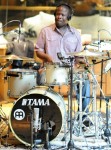 Cory Mason plays the drums at Westlake during the Kaylene Peoples MY MAN recording session June 9, 2011. (Photo by Arun Nevader)