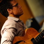 Mark Hammond plays the guitar at Westlake during the Kaylene Peoples MY MAN recording session June 9, 2011. (Photo by Arun Nevader)