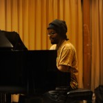 Vernell Brown, Jr. plays the piano at Westlake during the Kaylene Peoples MY MAN recording session June 9, 2011. (Photo by Arun Nevader)