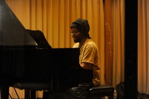 Vernell Brown, Jr. plays the piano at Westlake during the Kaylene Peoples MY MAN recording session June 9, 2011. (Photo by Arun Nevader)